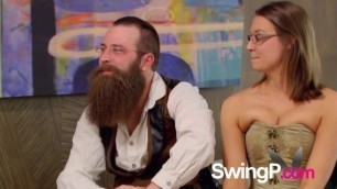 Newbie swinger couple joins the wild and fancy Swing Mansion.