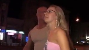 bald guy fuck a girl on the street