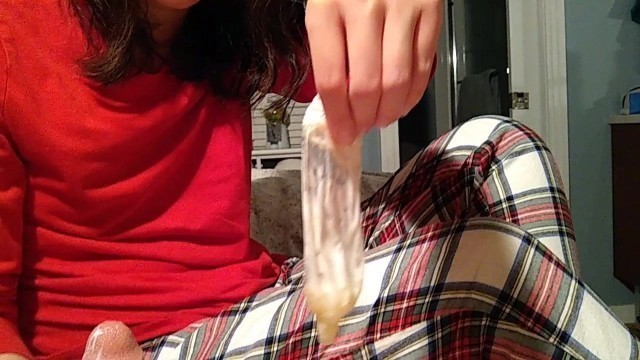 Ruined Orgasm Fills Condom - Numbing Lotion CBT Handjob