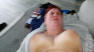 Hot horny fat mom with big natural tits sucks and fucks