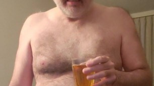 Faggot Drinking its own pee