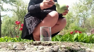 Enema in nature (anal squirt)