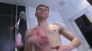 Shower twink jerk off