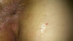 Pissing INSIDE BBW pussy and asshole