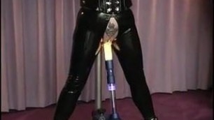 Pierced mature in latex fucked by the machine