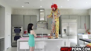 Hot MILF Alana Cruise hires a clown for her birthday and got surprise when the horny clown gave her an awesome birthday sex&period;