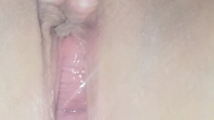 Close ups of wifes shaved pussy squirting onto my dick while having sex on the pinic table in public, cum on pussy!